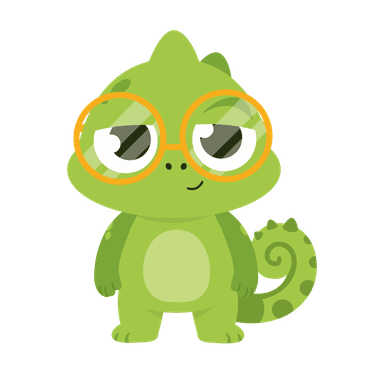 Kamo, le caméléon à lunettes orange de l'app